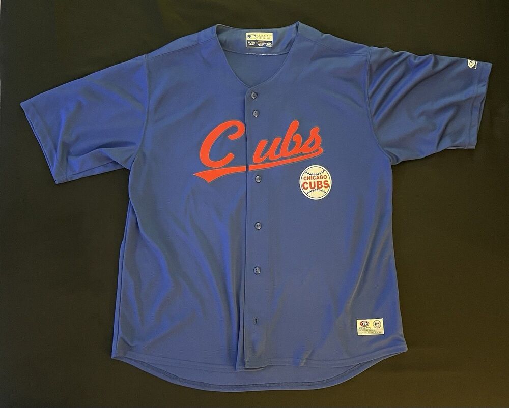 Vintage  True Fan Chicago Cubs MLB Baseball Jersey Blue XL